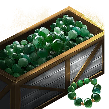 Crate of Jadeglass Beads